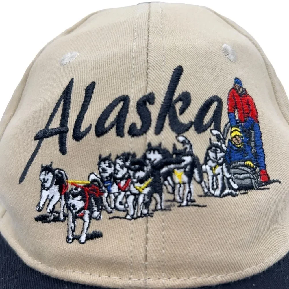 90s Hat Alaska Embroidered huskies Iditarod - Picture 2 of 13